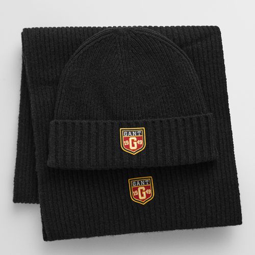 Badge Wool Beanie Scarf Gift Set - Gant - Modalova