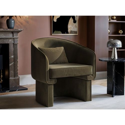 Lowen Accent Chair - Khaki Velvet - Solace+Co - Modalova