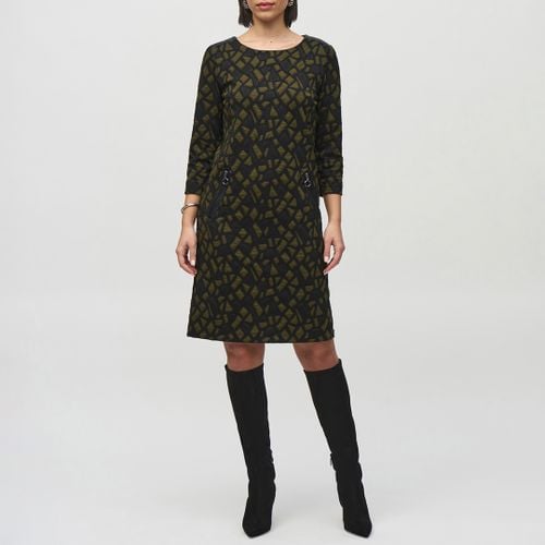 Black/Khaki Printed Shift Dress - Joseph Ribkoff - Modalova