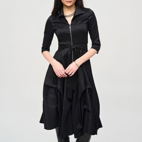 Black Tiered Belted Midi Dress - Joseph Ribkoff - Modalova