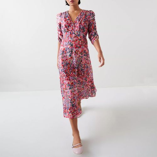 Multicoloured Petite Printed Silk Midi Dress - L K Bennett - Modalova