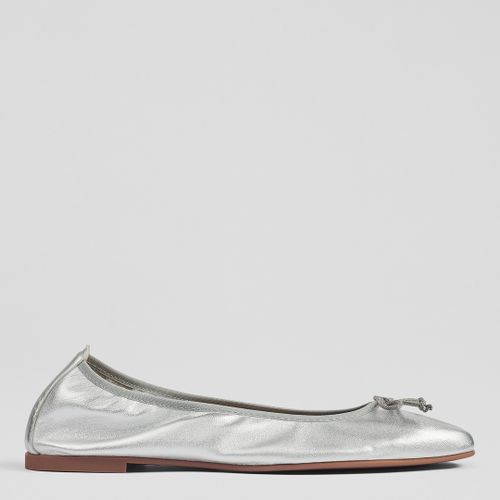 Silver Trilly Leather Ballet Pumps - L K Bennett - Modalova