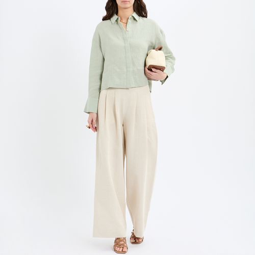 Ecru Wide Leg Trouser - NÂ°Â· Eleven - Modalova