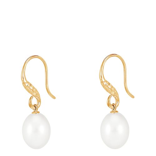 Mm Oval White Freshwater Pearl Drop Earrings - Dower & Hall - Modalova