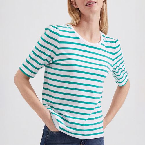 White Eva Striped Cotton T-Shirt - Hobbs London - Modalova