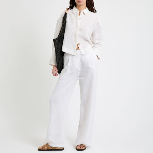 White Tailored Linen Trousers - NÂ°Â· Eleven - Modalova