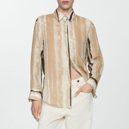 Ecru Printed Blouse - Mango - Modalova