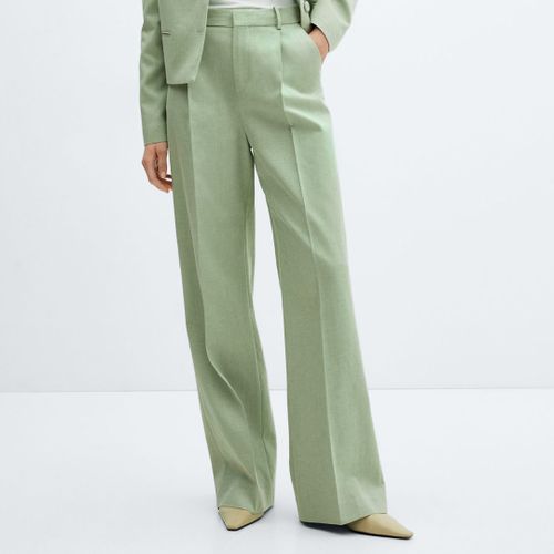 Pastel Wideleg Pleated Suit Trousers - Mango - Modalova