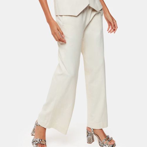 Ecru Lindsey Linen Blend Trousers - WHISTLES - Modalova