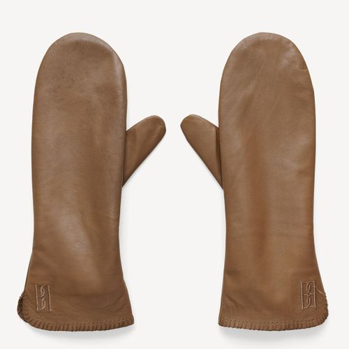Tan Leather Ginnyl Mittens - By Malene Birger - Modalova