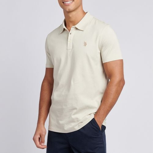 Ecru Embroidered Cotton Polo Shirt - U.S. Polo Assn. - Modalova