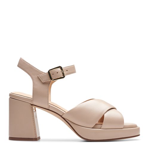 Sand Ritzy75 Rae Leather Heeled Sandals - Clarks - Modalova