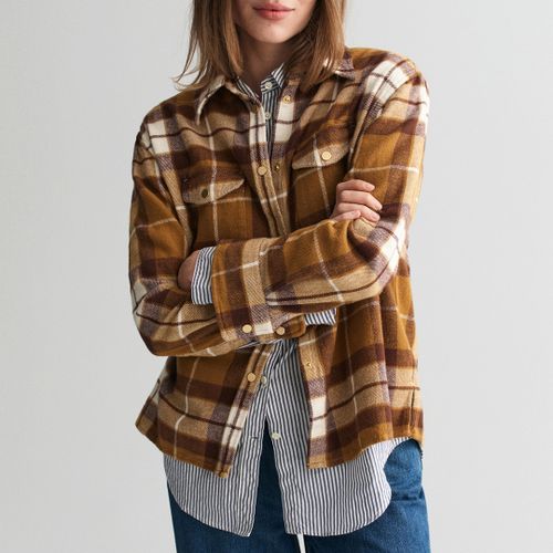 Beige Check Flannel Overshirt - Gant - Modalova