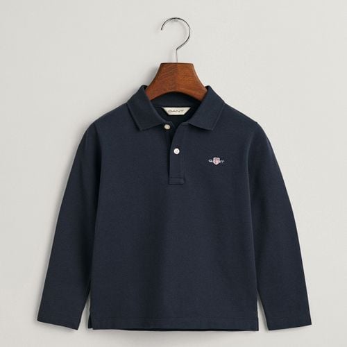 Embroided Shield Pique Cotton Polo Shirt - Gant - Modalova