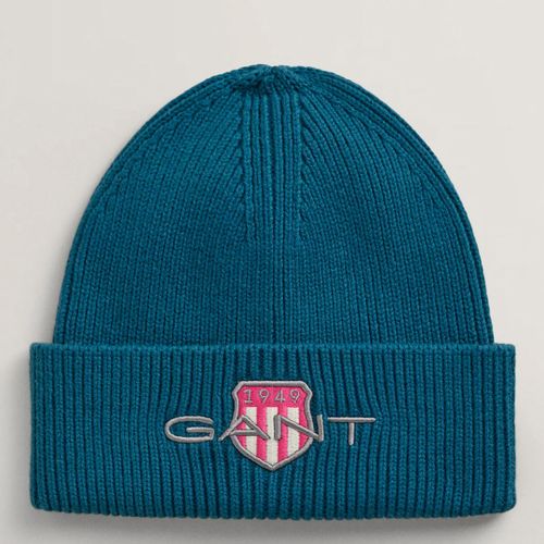 Blue Contrast Shield Beanie - Gant - Modalova