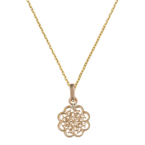 Yellow Flora Medallion Pendant Necklace - Or Bella - Modalova