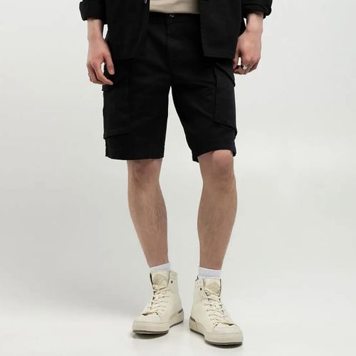 Black Joe Cotton Blend Cargo Shorts - Replay - Modalova