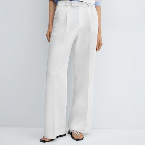 White Pleated Suit Trousers - Mango - Modalova