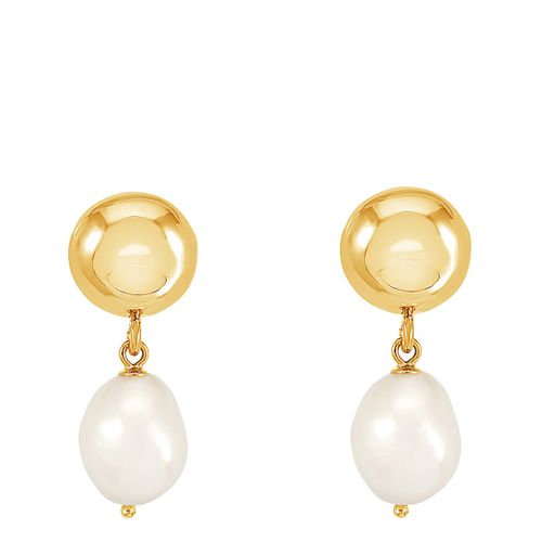Pebble Stud & White Pearl Drop Earrings - Dower & Hall - Modalova
