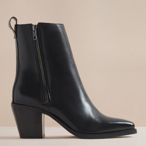 Women's Rey Vegetable Leather Cowboy Ankle Boot - Size 5 - Hudson - Modalova