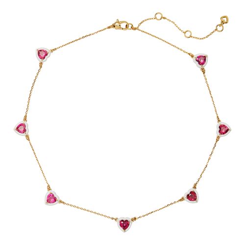 Gold Red Heart Station Necklace - Kate Spade - Modalova