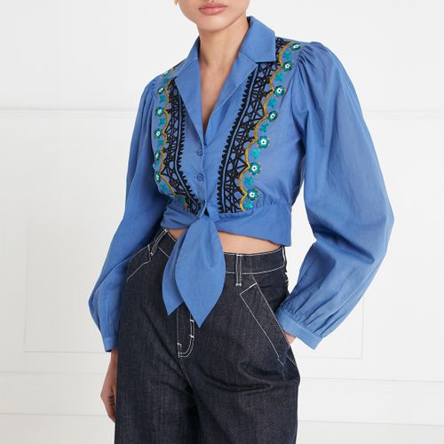 Cerulean Florentine Printed Tie Blouse - Temperley London - Modalova