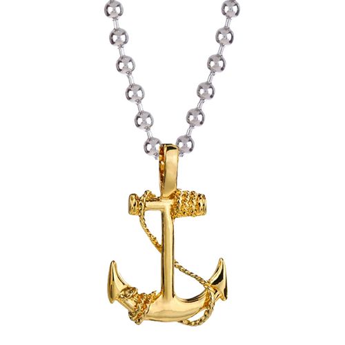 K Gold Two Tone Anchor Necklace - Stephen Oliver - Modalova
