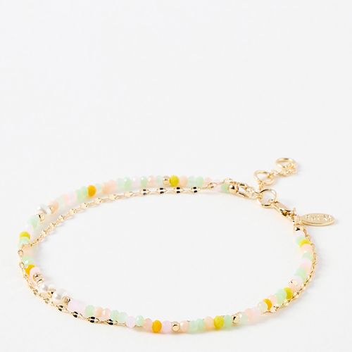 Cove Pastel Beaded & Faux Pearl Double Row Anklet - Oliver Bonas - Modalova