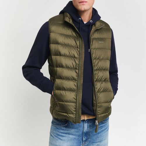 Khaki Light Down Gilet - Size L - Gant - Modalova
