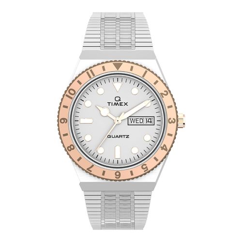 Women's Q Dial Rose Gold Two Tone With Sst Bracelet - Timex - Modalova