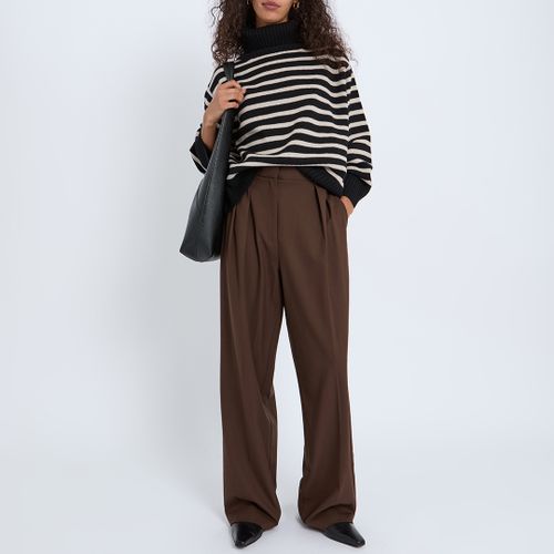 New Cream Wool Stripe Roll Neck Jumper - Size XL - N°· Eleven - Modalova