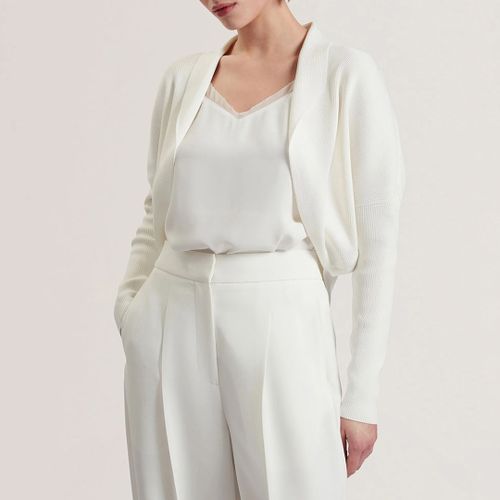 Ivory Erhan Sculpt Rib Knit Cardigan - Size 8 - Ted Baker - Modalova