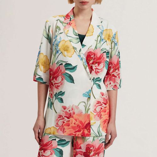 Nympha Printed Short Sleeve Blouse - Size 12 - Ted Baker - Modalova