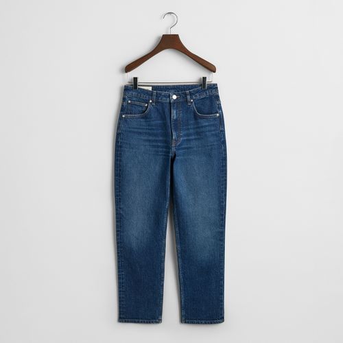 Dark Straight Cropped Stretch Jeans - Size 32 - Gant - Modalova