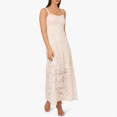 Ivory Sequin Lace Ankle Dress - Size 18 - Adrianna Papell - Modalova