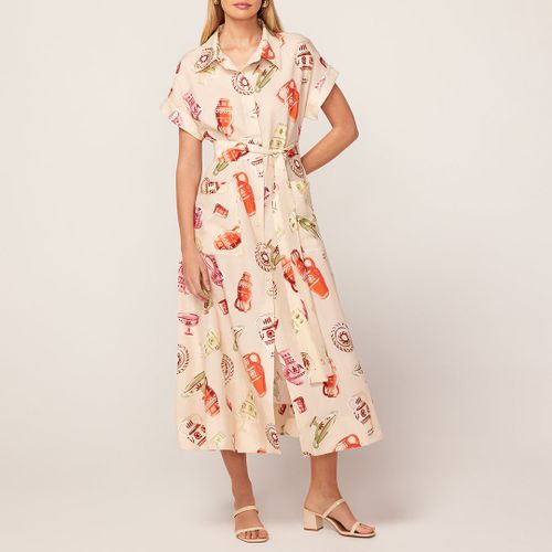 Ivory Alessandra Pottery Print Midi Shirt Dress - Size 10 - Kitri - Modalova