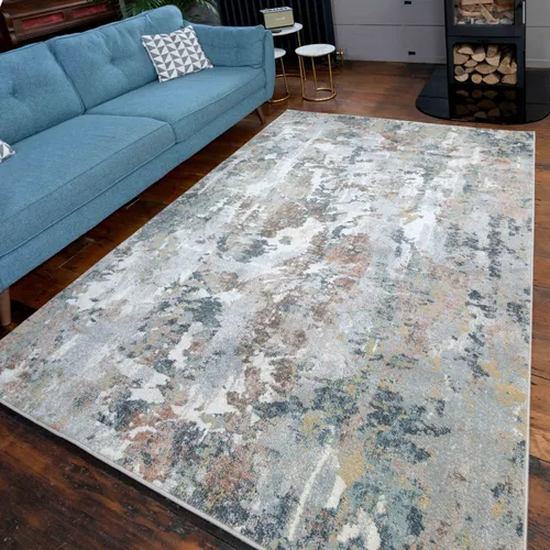 Grey Abstract Modern Living Room Area Rug - Size 60cm x 110cm - Kukoon - Modalova