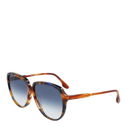 Women's Havana/Blue Sunglasses 60mm - Victoria Beckham - Modalova