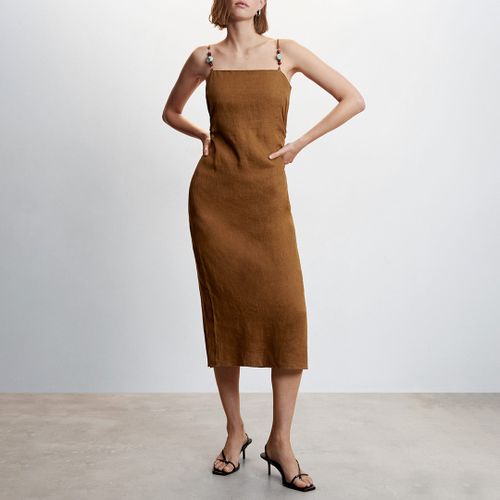 Brown Linen Dress - Mango - Modalova