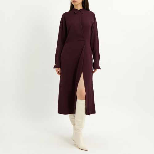 Plum Wrap Front Dress - Victoria Beckham - Modalova