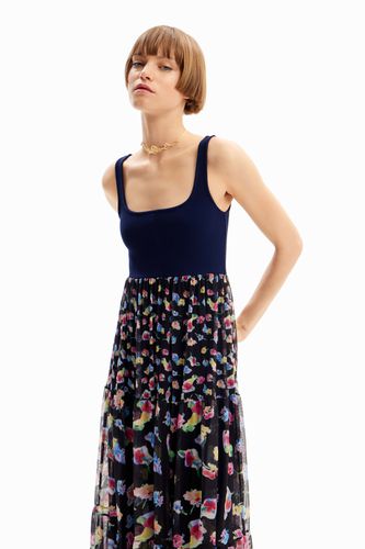 Vestido midi combinado flores - - XL - Desigual - Modalova