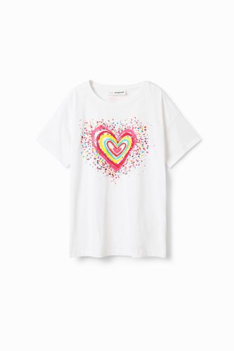 Camiseta corazón lentejuelas - 3/4 - Desigual - Modalova