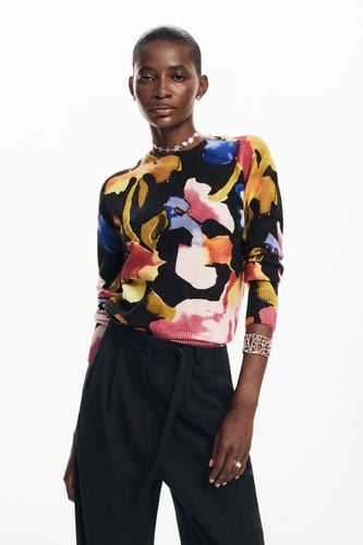 Arty flower sweater - BLACK - S - Desigual - Modalova