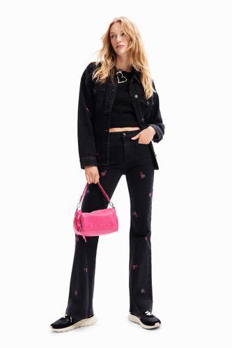 Floral flare jeans - BLACK - 38 - Desigual - Modalova