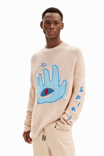Hamsa hand sweater - BROWN - L - Desigual - Modalova