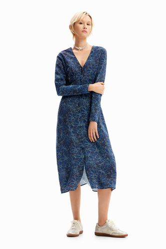 Floral midi shirt dress - BLUE - XS - Desigual - Modalova