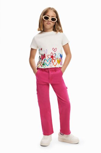 Camiseta ilustraciones corazones - 3/4 - Desigual - Modalova