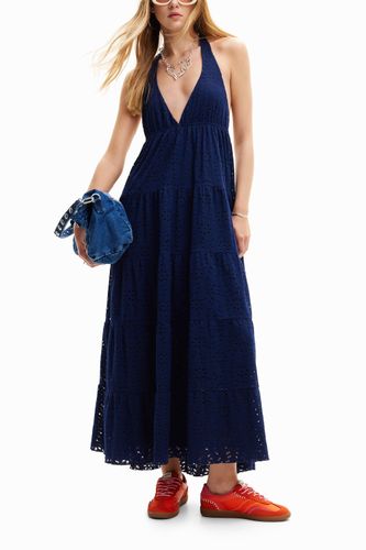 Long plunging halter dress - L - Desigual - Modalova