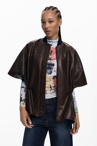 Poncho effet cuir - Desigual - Modalova