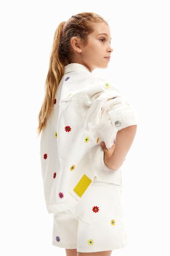 Chaqueta vaquera trucker margaritas - Desigual - Modalova